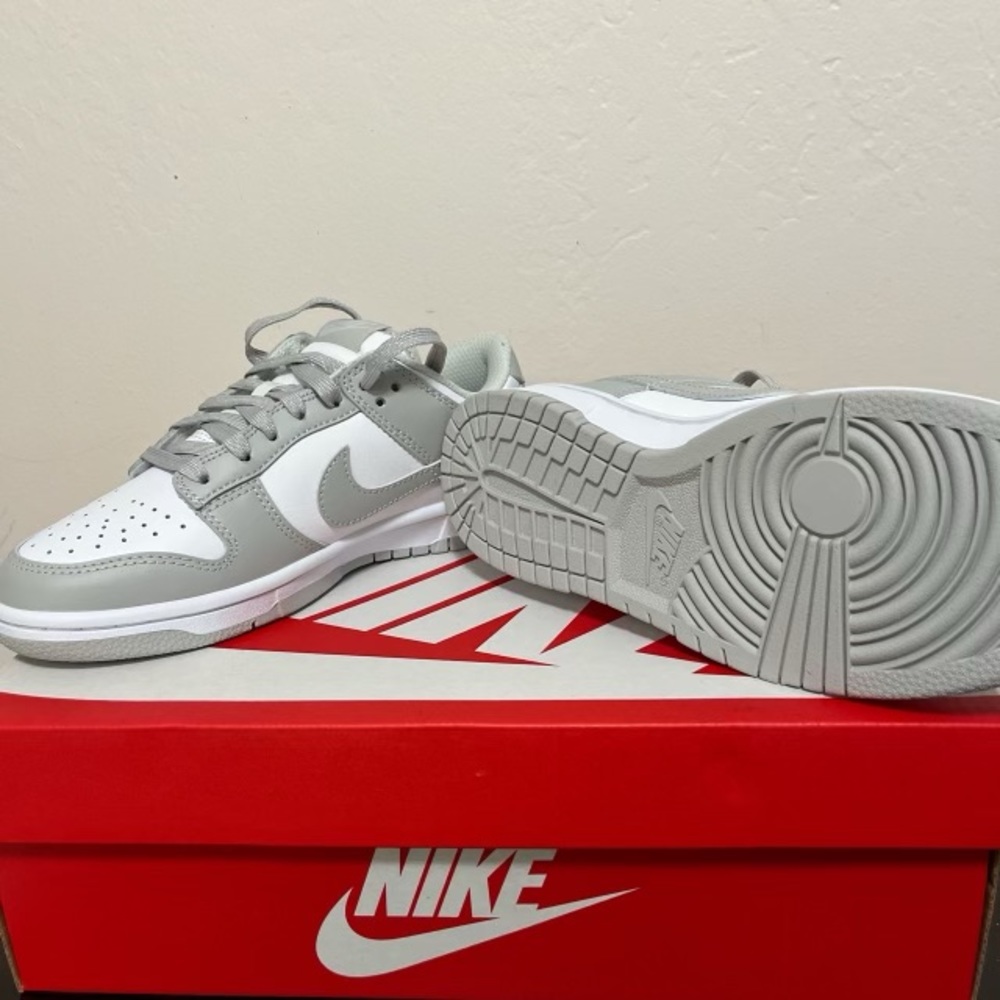 Nike white low dunk sneakers size 5.5